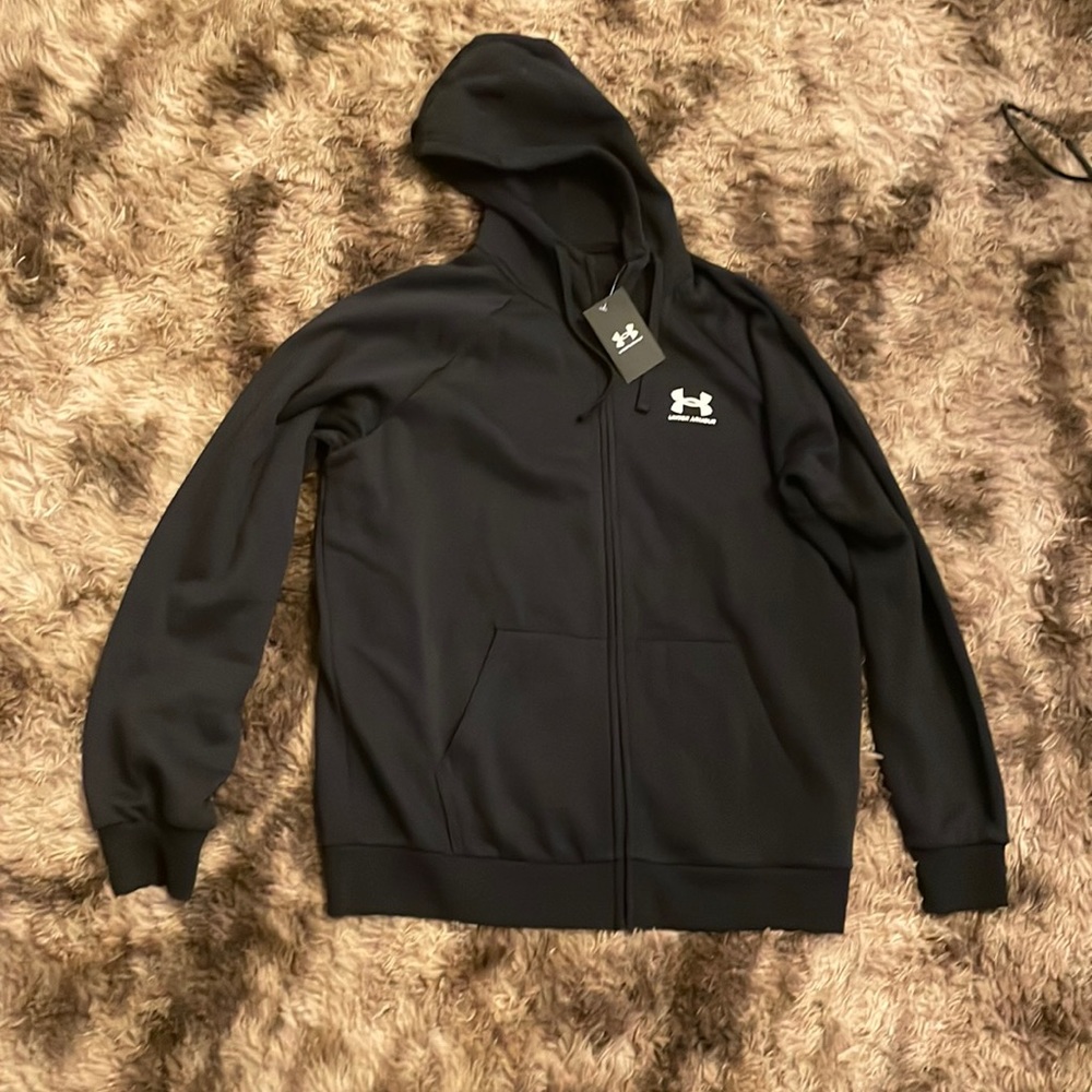 Mens under armour zip up hooded sweater (L)